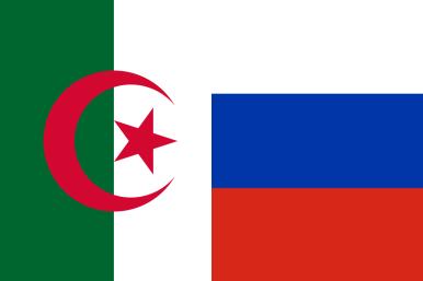 Illustration of the Algerian and Russian flags