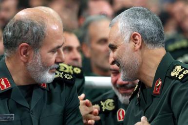 Iranian military leaders Ali Akbar Ahmadian and Qasem Suleimani - source: Reuters