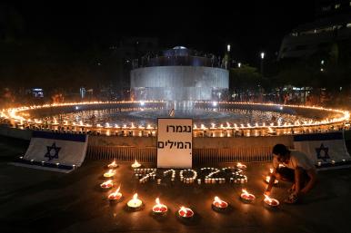 A memorial in Tel Aviv to the victims of the OCtober 7 Hamas terror attacks - source: Reuters