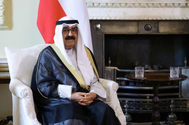 Kuwait's then-Crown Prince Meshel al-Ahmad al-Sabah meeting with British Prime Minister Sunak in London in 2023 - source: Reuters