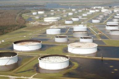 An aerial view of a U.S. Strategic Petroleum Reserve storage facility near the Gulf coast - source: Department of Energy