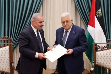 Palestinian Authority Prime Minister Shtayyeh and President Abbas - source: Reuters