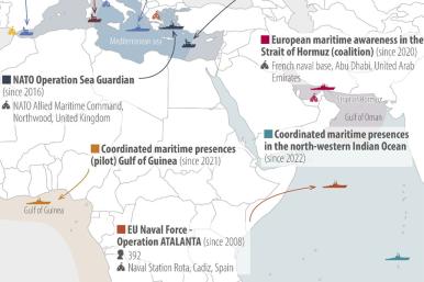 Excerpt from a map of EU maritime missions in the Middle East.