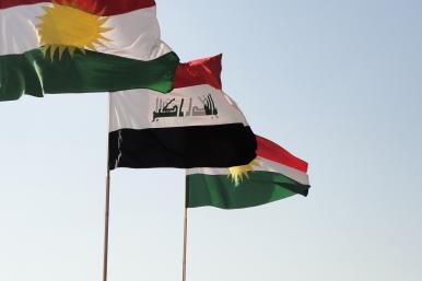 KRG and Iraq flags, Erbil