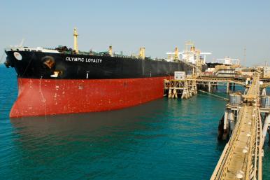 Oil tanker near Basra port, Iraq