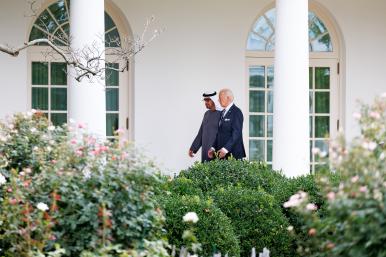 UAE President Sheikh Mohamed walks with U.S. President Joe Biden at the White House in September 2024 - source: Reuters