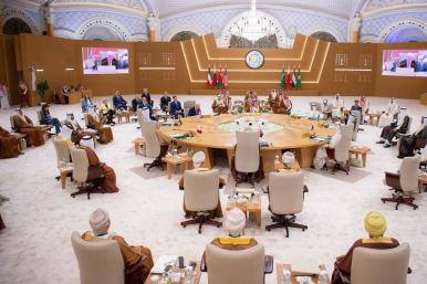 President Trump meets with Gulf leaders at the GCC summit in Riyadh on May 14, 2026 - source: Reuters