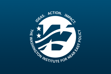 Washington Institute logo, white on blue - source: The Washington Institute