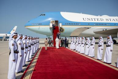 President Trump arrives in Doha during his May 2025 Gulf trip - source: White House