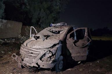 Photo of an Islamic State car bomb attack in Mayadin, Syria, May 2025.