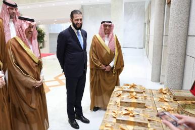 Syrian president Sharaa meets with a delegation of Saudi businessmen in Damascus - source: Reuters