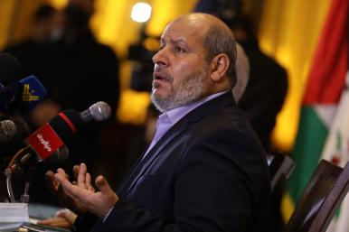 Hamas leader Khalil al-Hayya, speaks during a press conference in Gaza City, on February 3, 2021 - source: Reuters