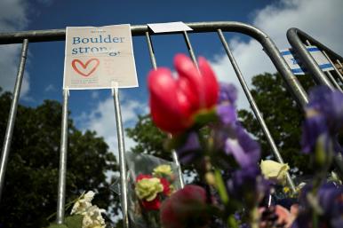 Flowers mark an impromptu memorial for victims of the June 1, 2025 terrorist firebombing attack in Boulder, Colorado - source: Reuters