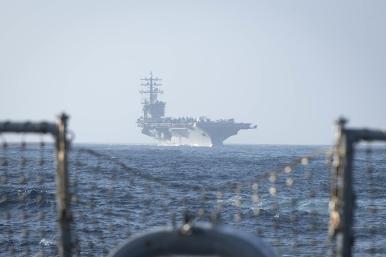 The carrier U.S.S. Dwight Eisenhower at sea - source: Department of Defense