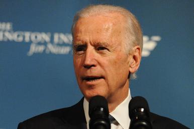 Vice President Joseph R. Biden speaks at a 2015 Washington Institute conference.