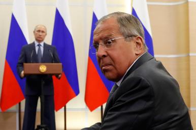 Russian president Vladimir Putin and foreign minister Sergei Lavrov