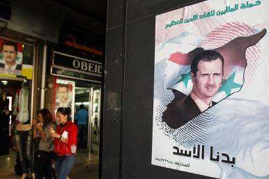 A pro-Assad election poster in Syria