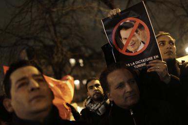 Tunisian protesters in 2011