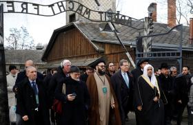 Photo of Muslim World League secretary-general Mohammad Al-Issa visiting Auschwitz