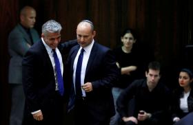 Israeli politicians Yair Lapid and Naftali Bennett