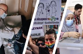 Middle East doctor, Turkish protestor, veiled voter