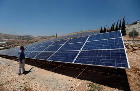 A solar panel in the West Bank