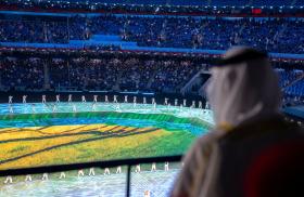 Abu Dhabi Crown Prince Sheikh Mohammed bin Zayed Al Nahyan watches the opening ceremony of the 2022 Beijing Winter Olympics in Beijing - source: Reuters