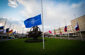 NATO member flags fly at half-staff in solidarity with victims of the November 2015 Paris terror attacks - source: NATO