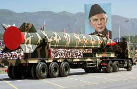 A Ghauri nuclear-capable missile on parade in Pakistan