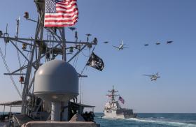 Ships of the US Navy's Fifth Fleet on exercise in the Persian Gulf