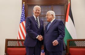 President Joe Biden meets Palestinian Authority President Abbas in July 2022