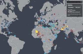 Screenshot of The Washington Institute's Islamic State interactive map