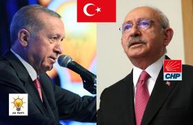 Candidates Recep Tayyip Erdogan and Kemal Kilicdarolgu, May 2023 Turkish elections