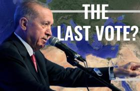 Thumbnail image showing Turkish president Erdogan and "The Last Vote?" title