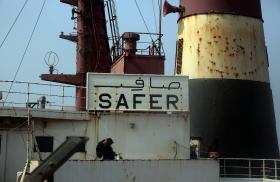 A view of the beleaguered FSO Safer oil tanker in the Red Sea, off the coast of Yemen's rebel-held Rass Issa port in the western Hodeidah province, during operations to remove more than a million barrels of oil from the tanker vessel - source: Reuters