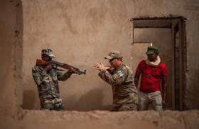 A United States Air Force trainer works with soldiers of the Nigerian Armed Forces - source: U.S. government