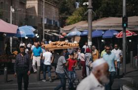 Bread vendor outside the Old City of Jerusalem