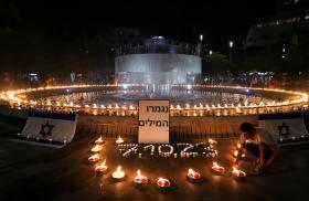 A memorial in Tel Aviv to the victims of the OCtober 7 Hamas terror attacks - source: Reuters