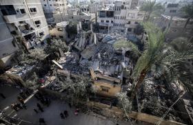 A view of a Palestinian neighborhood reduced to rubble in Gaza - source: Reuters