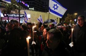 Israelis protest demanding the release of hostages held by Hamas - source: Reuters