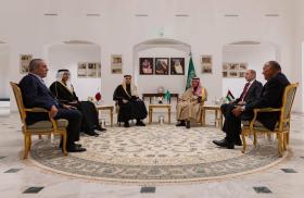 Photo of Arab officials meeting to discuss the Gaza crisis, February 2024.