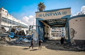 A damaged UNRWA building in Gaza City. 