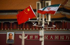 The national flags of China and Iran fly in Tiananmen Square during Iranian President Ebrahim Raisi's visit to Beijing, China, February 14, 2023 - source: Reuters