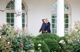 UAE President Sheikh Mohamed walks with U.S. President Joe Biden at the White House in September 2024 - source: Reuters