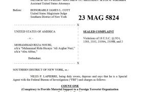 Mohammed Reza Nouri unsealed deposition