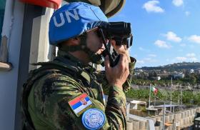 A UNIFIL peacekeeper on duty in Lebanon - source: United Nations