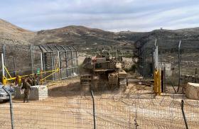 Photo of an Israeli tank crossing the Golan ceasefire line with Syria, December 2024.