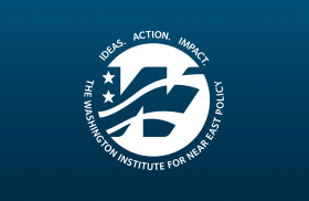 Washington Institute logo, white on blue - source: The Washington Institute