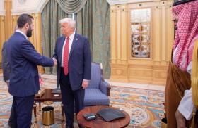 Syria's acting president Sharaa greets U.S. President Trump in Riyadh in May 2025 - source: Reuters