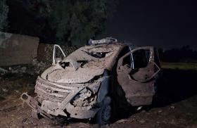 Photo of an Islamic State car bomb attack in Mayadin, Syria, May 2025.